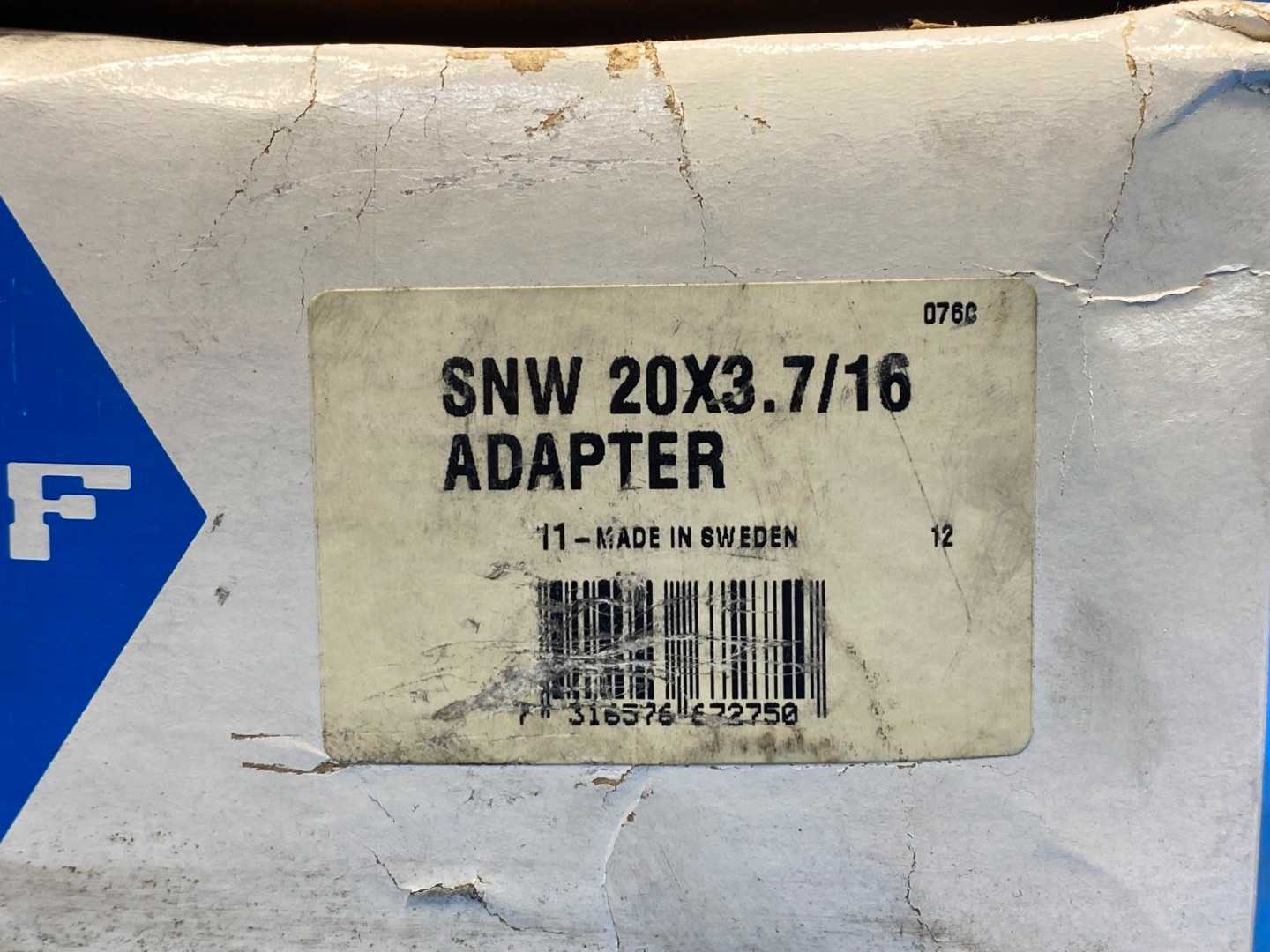 SKF SNW 20X3.7/16 Adapter Sleeve 3.475" BORE Dia 3.918-12 Thread Size