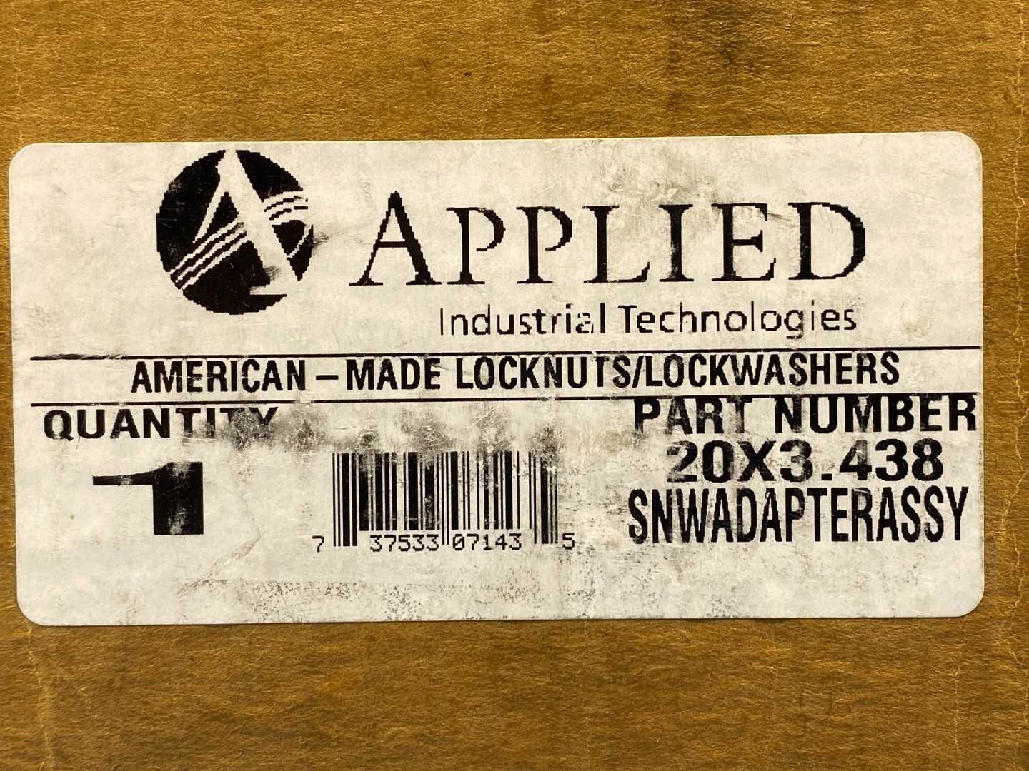 AIT 20X3.438 SNW Adapter Sleeve Assembly Locknut/Lock Washer