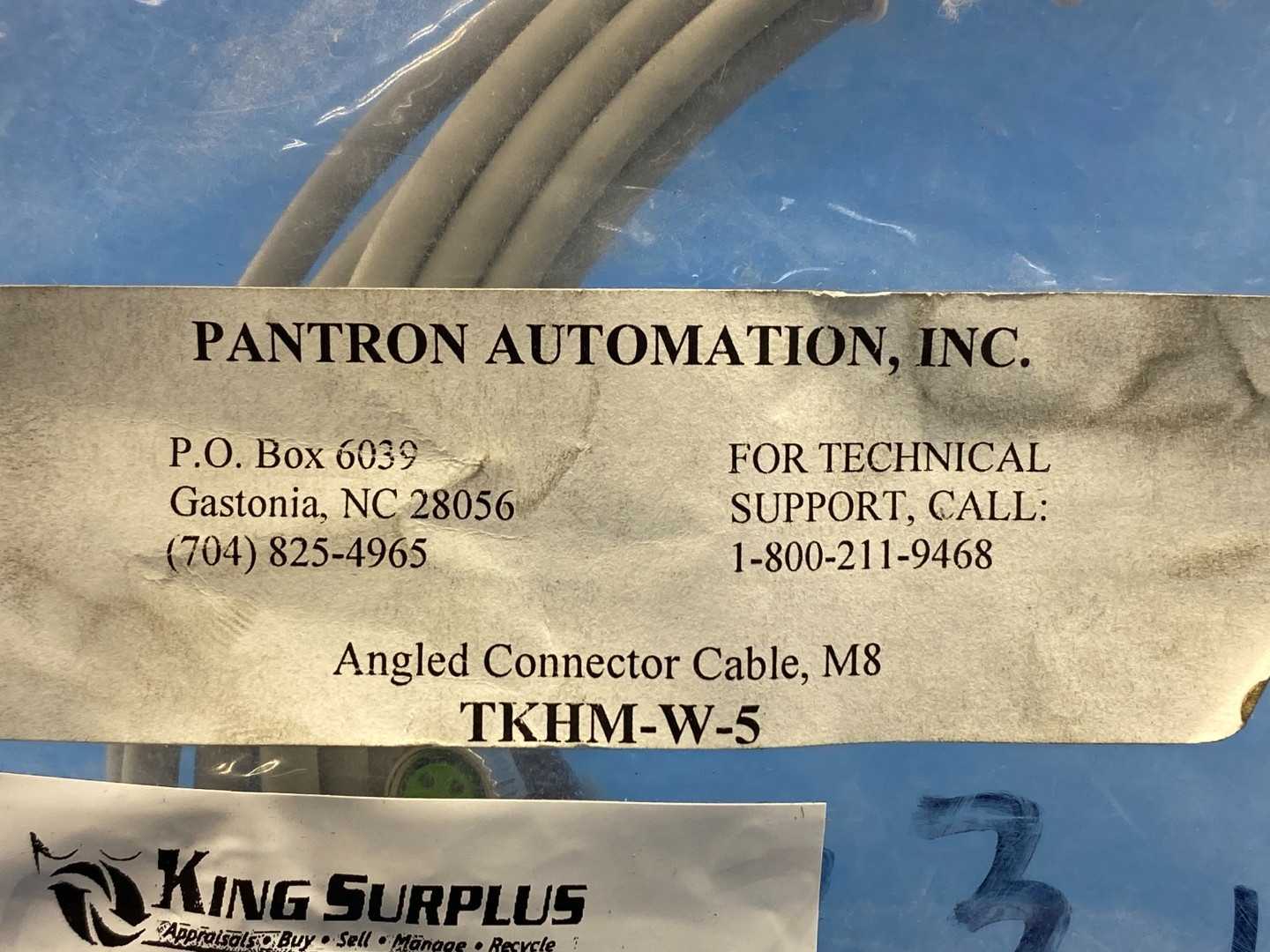 Pantron (di-soric) TKHM-W-5 Angled M8-x1, 3-pin open-ended cable, 5 m, polyurethane jacket, angled connector, IP67