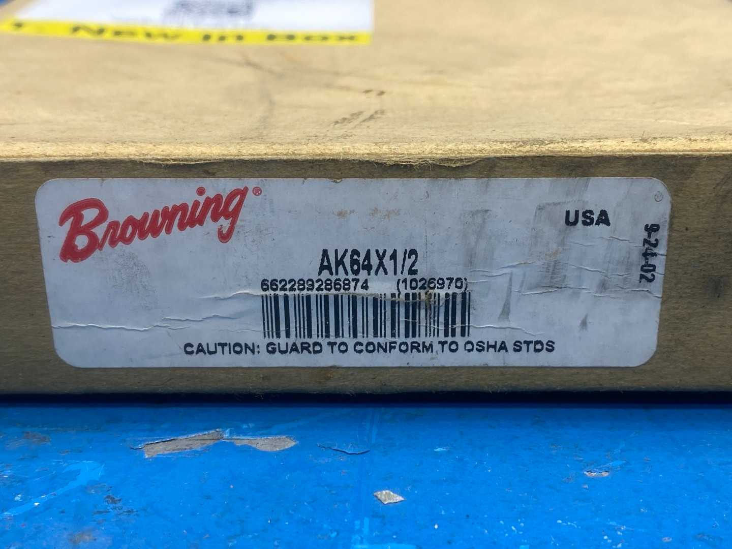 Browning AK64X1/2 1 Groove V-Belt Pulley 1/2" Bore 6.25" O. D, A Belt Section 