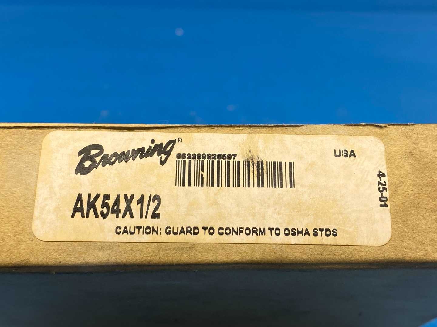Browning AK54X1/2 1 Groove V-Belt Pulley 1" Bore 5.25" O.D A BeltSection 