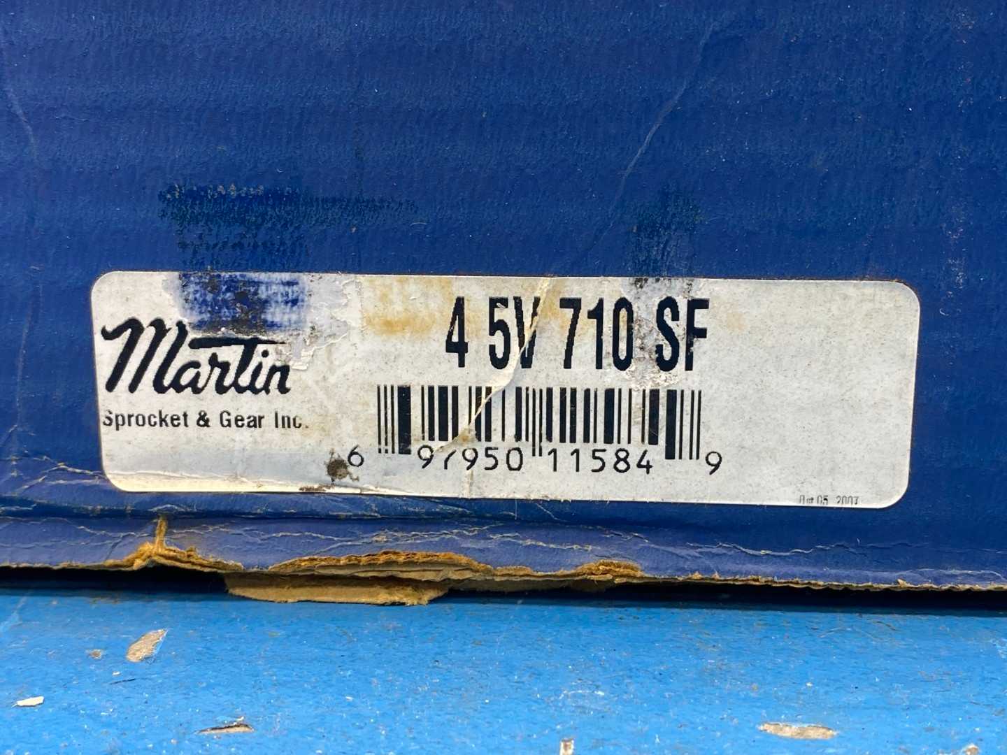 Martin 4 5V 710 SF, 4 Groove V-Belt Pulley Bushing Required 5VX Belt Section, 7.10" O, D.