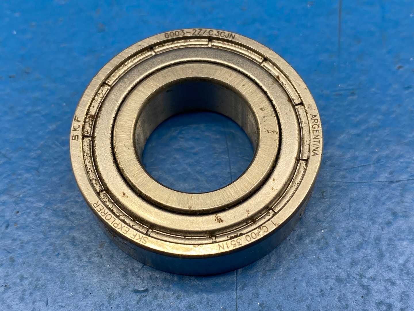 SKF 6003-2Z/C3GJN Single Row Deep Groove Ball Bearing 0.6693"Bore x 1.378" O.D x 0.3937" W