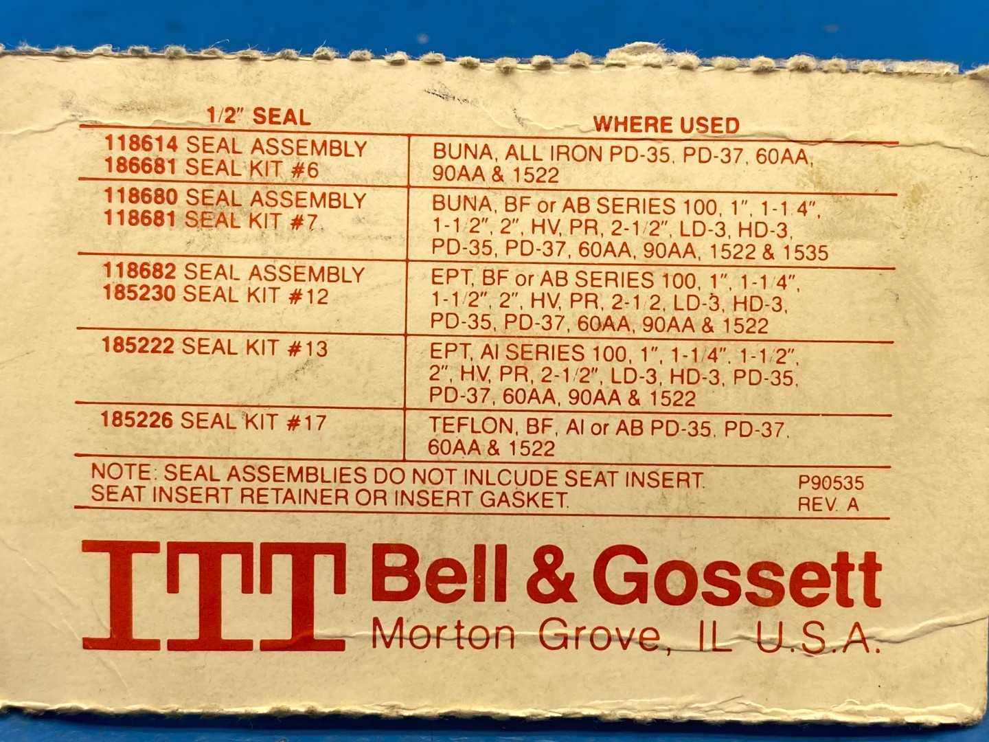 ITT Bell & Gossett 118681 Springer Parts Mechanical Seal Kit 