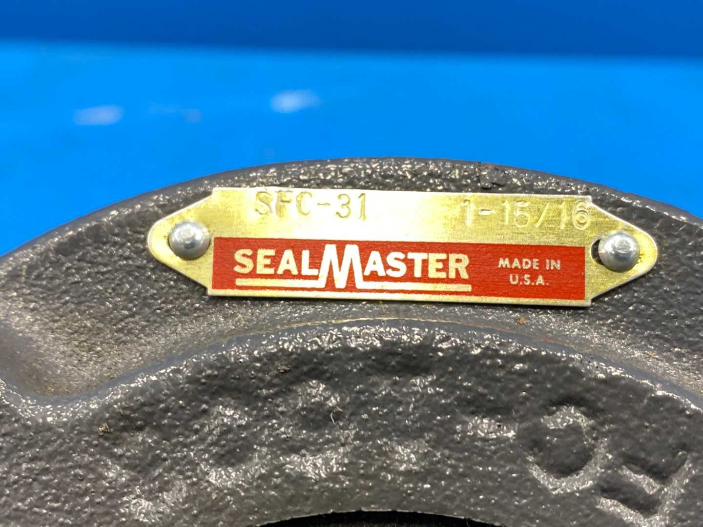 Sealmaster SFC-31, 1-15/16" Bore, 4-Bolt Flange Bearing Gold Line Standard, Set Screw Locking