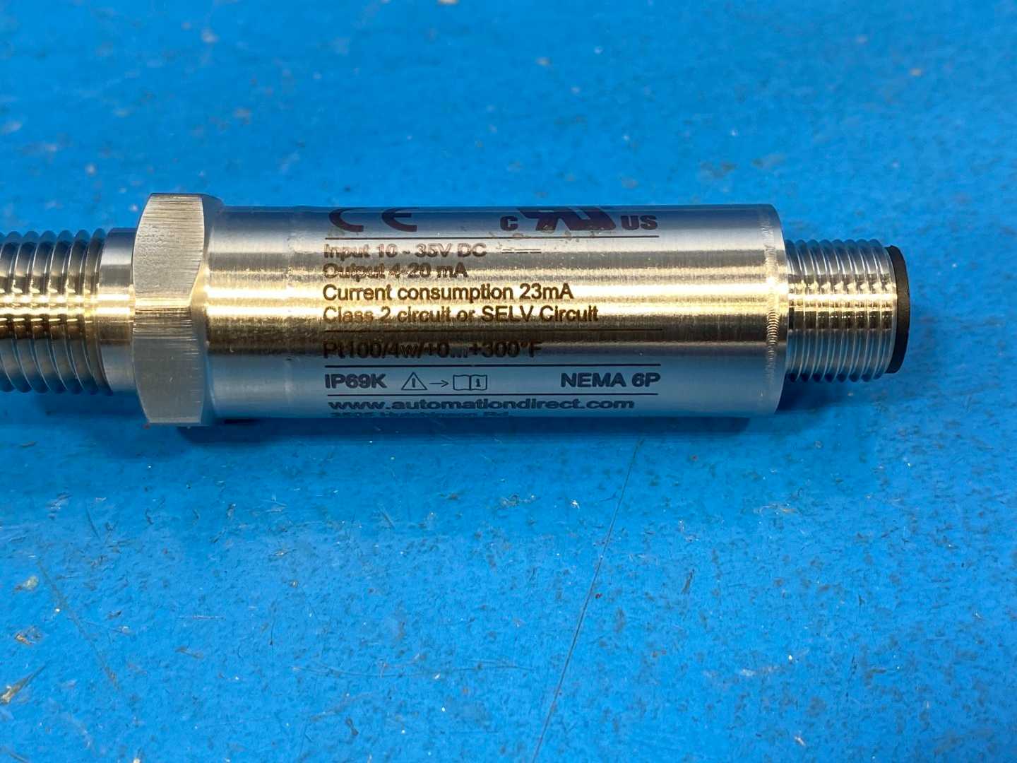 Prosense XTP25N-050-0300F Temperature Transmitter Probe, 4-20mA Output, 10-35V DC