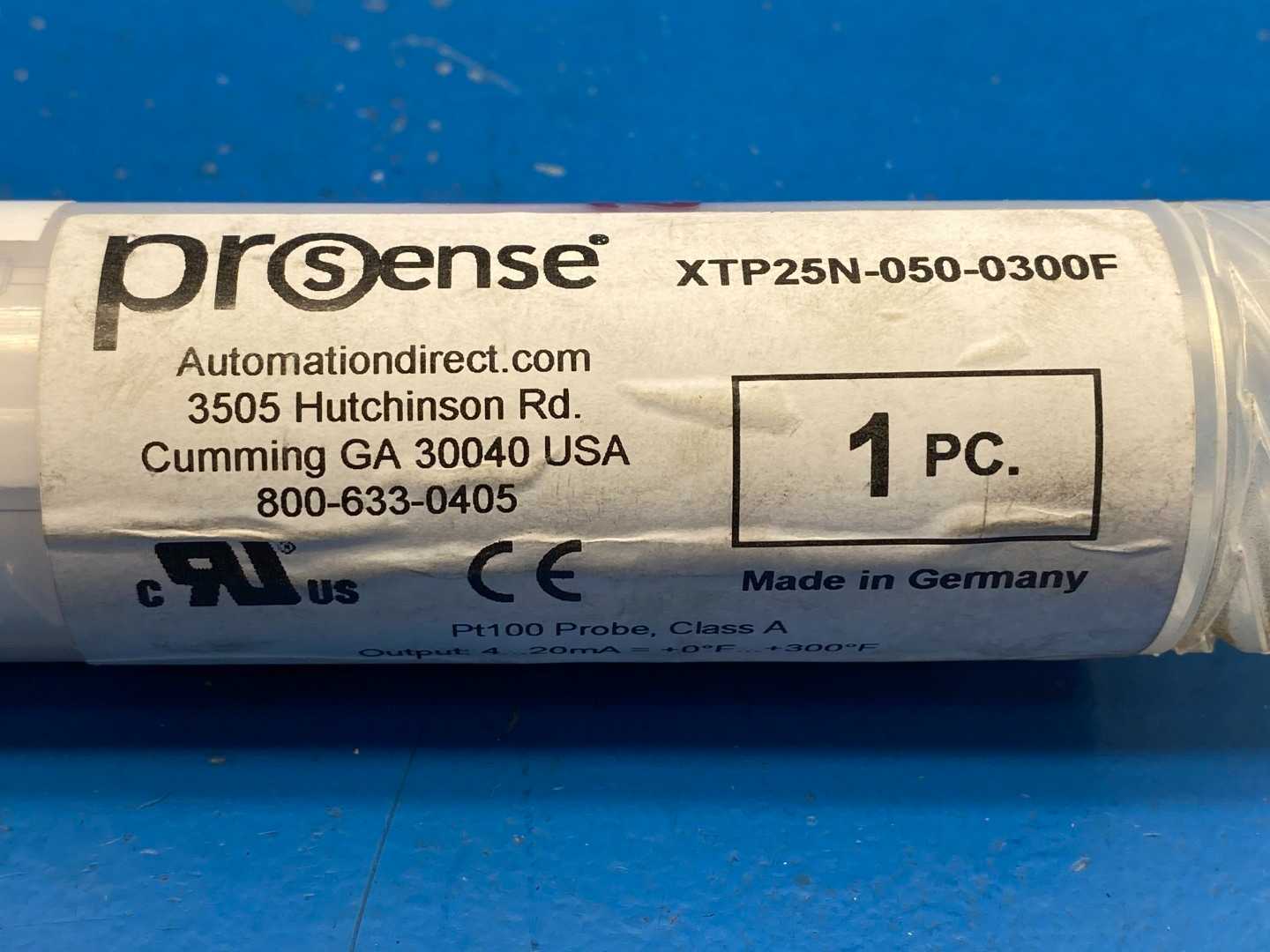 Prosense XTP25N-050-0300F Temperature Transmitter Probe, 4-20mA Output, 10-35V DC