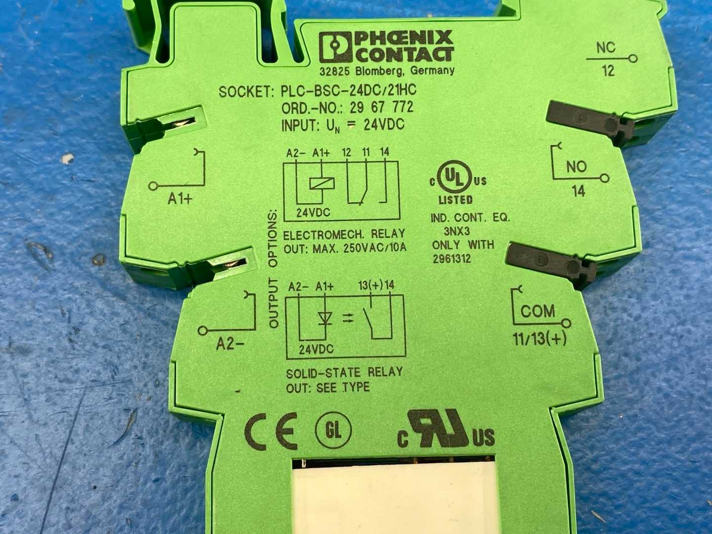 Phoenix Contact PLC-BSC-24DC/21HC (2967772) Relay Socket DIN RAIL