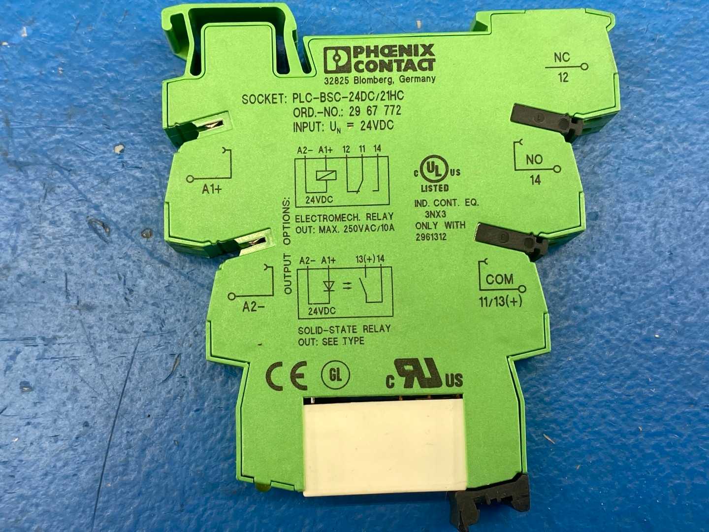Phoenix Contact PLC-BSC-24DC/21HC (2967772) Relay Socket DIN RAIL