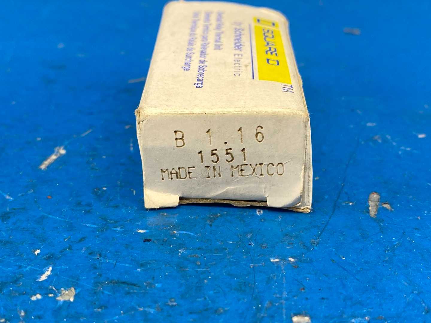 SQUARE D Thermal Unit: 20 Trip Class, B1.16 NEMA Size 0; 00; 1; 1P