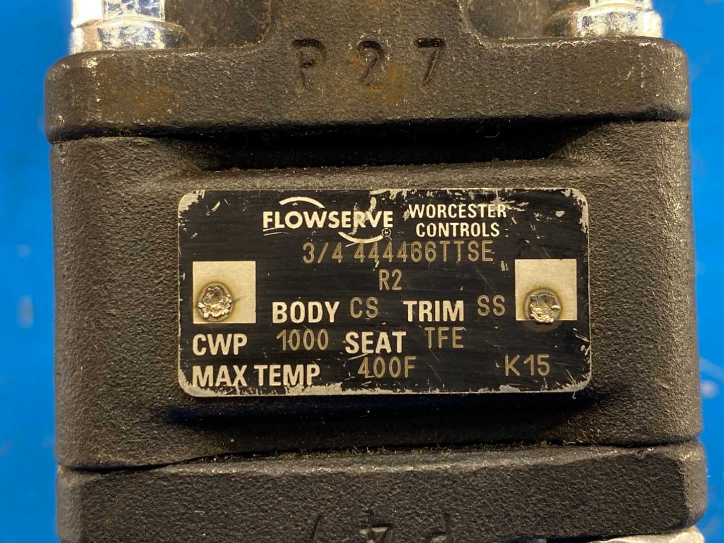 Worcester Controls 3/4 444466TTSE R2, Flowserve Series 44, 3-Piece Ball Valve, Body CS, Trim SS, CWP 1000, Seat TFE