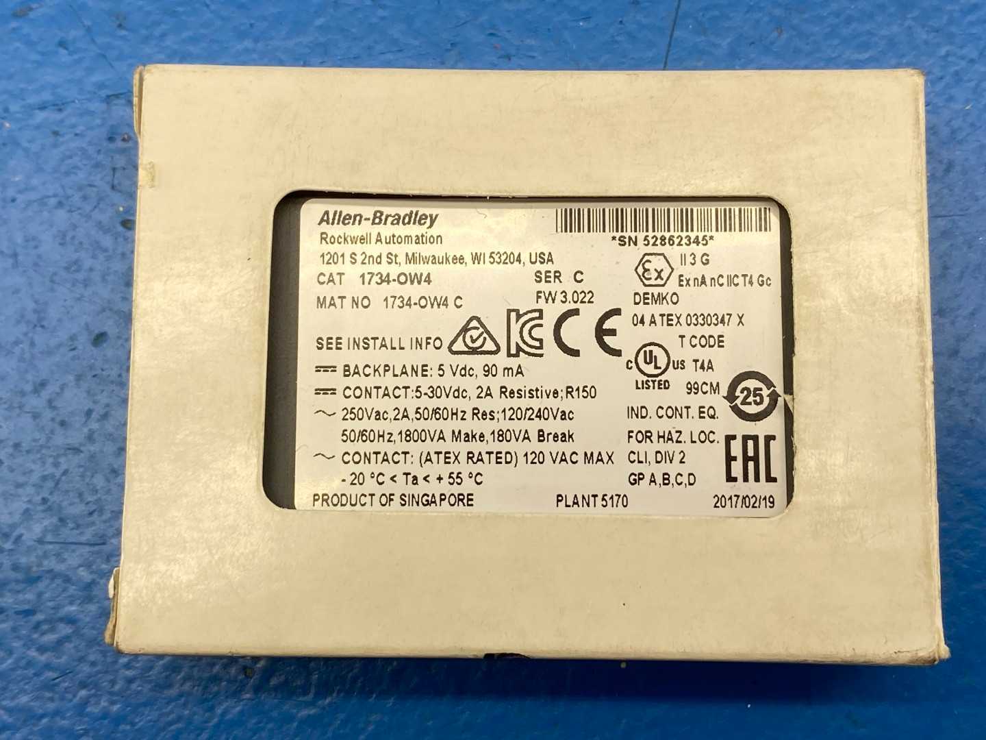 Allen-Bradley 1734-OW4 Series C, 4 Point I/O Relay Output Module 24V DC