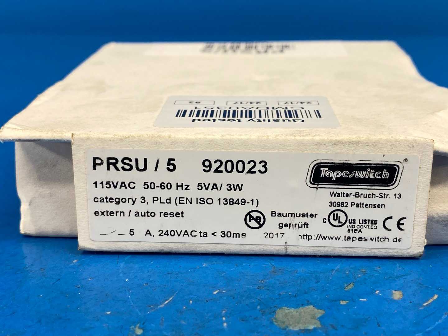 TapeSwitch PRSU / 5 (920023) Safety Interface Module 115VAC, 5 A / 3W