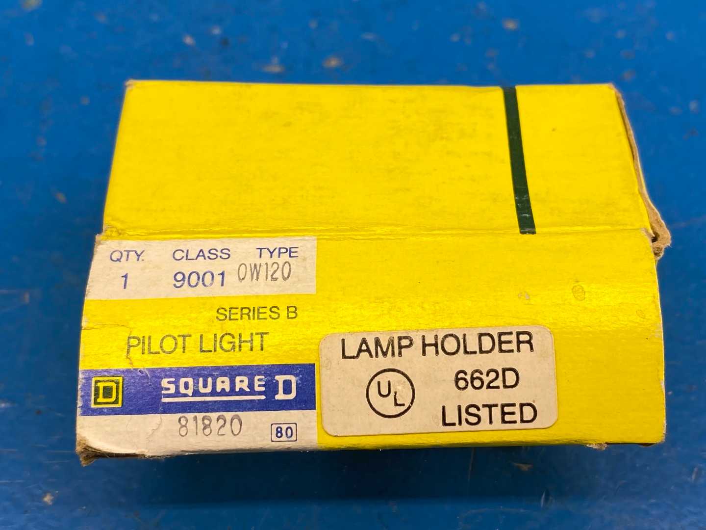 Square D 81820 9001-OW120 Lamp Holder 120V Incandescent White Lens Type-O Pilot Light Indicator