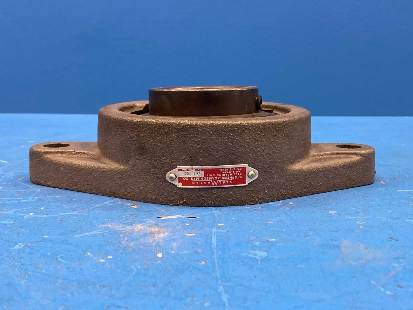 Sealmaster SFT 34 Two-Bolt Flange Ball Bearing Unit - 2-1/8" Bore, 2-Bolt Flange Set Screw Locking