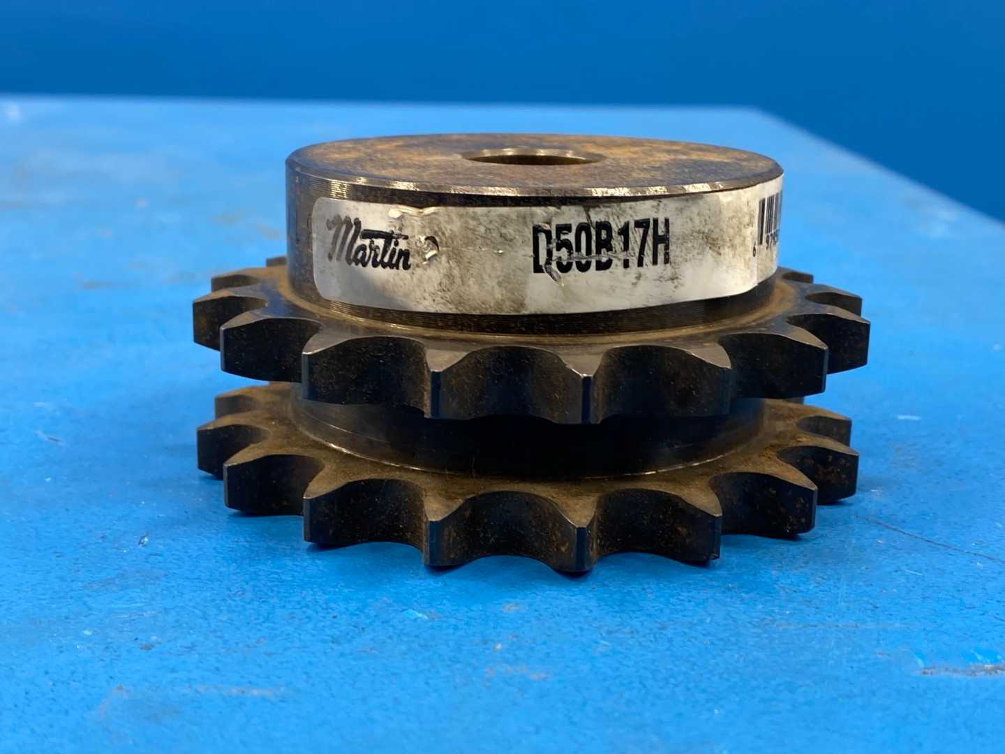 Martin D50B17H Double Roller Sprocket Bored to Size - B Hub, 17 Teeth, 0.75 in Stock Bore, Steel Material