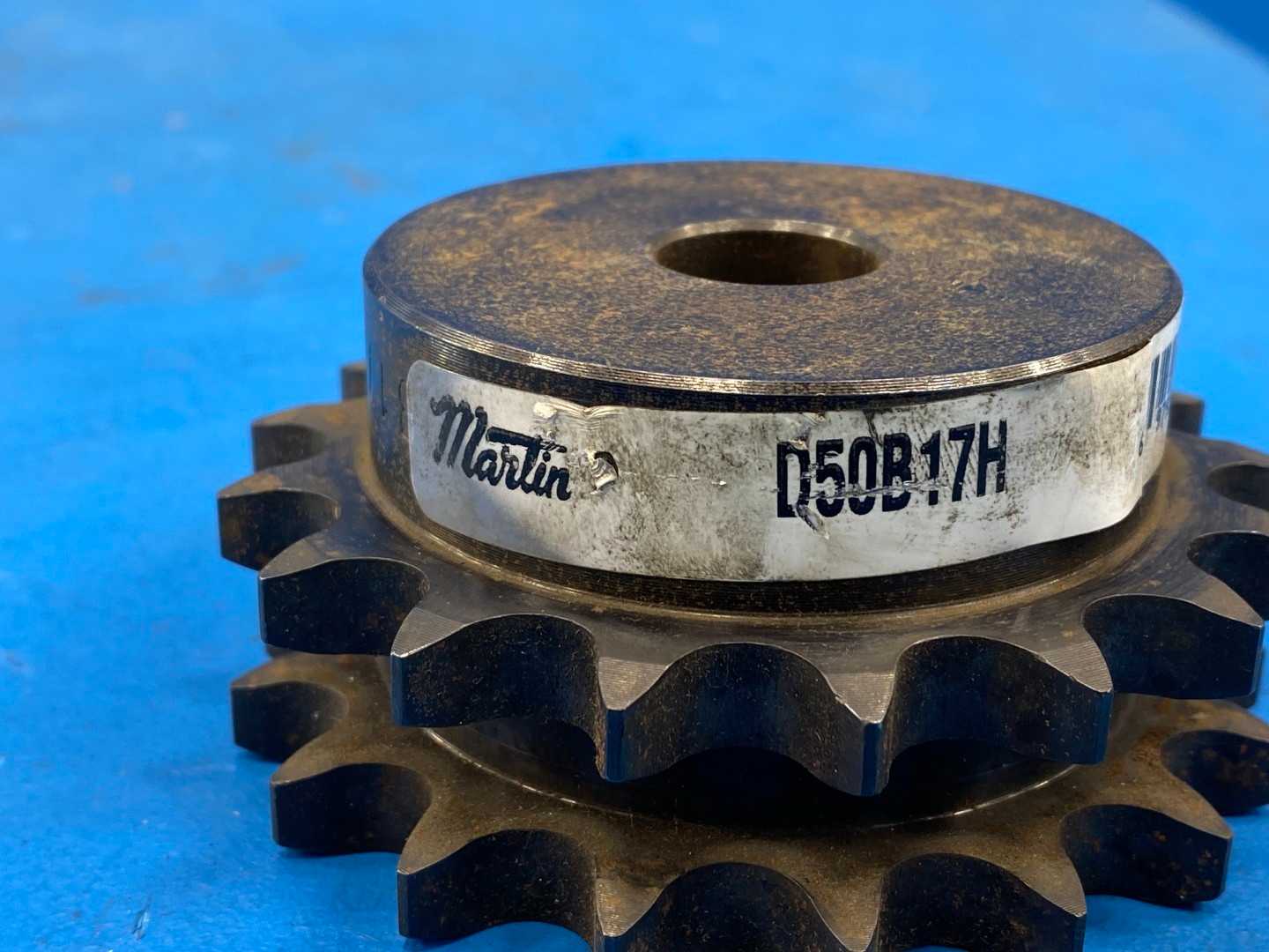 Martin D50B17H Double Roller Sprocket Bored to Size - B Hub, 17 Teeth, 0.75 in Stock Bore, Steel Material
