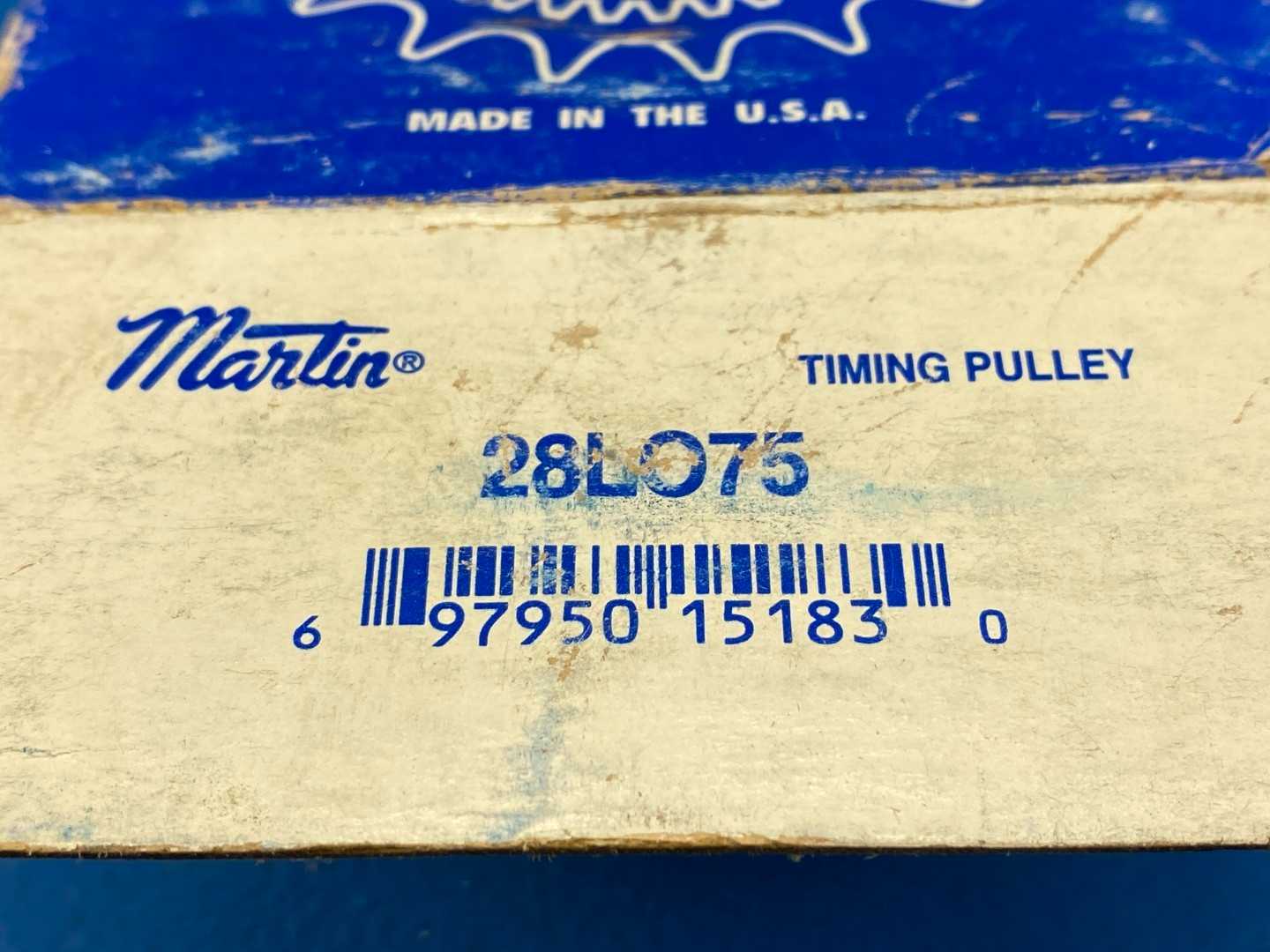 Martin 28L075 Timing Belt Pulley 5/8" to 1-7/8" Bore Diameter, 28 Teeth, 3/4" Belt Width 3/8" Pitch