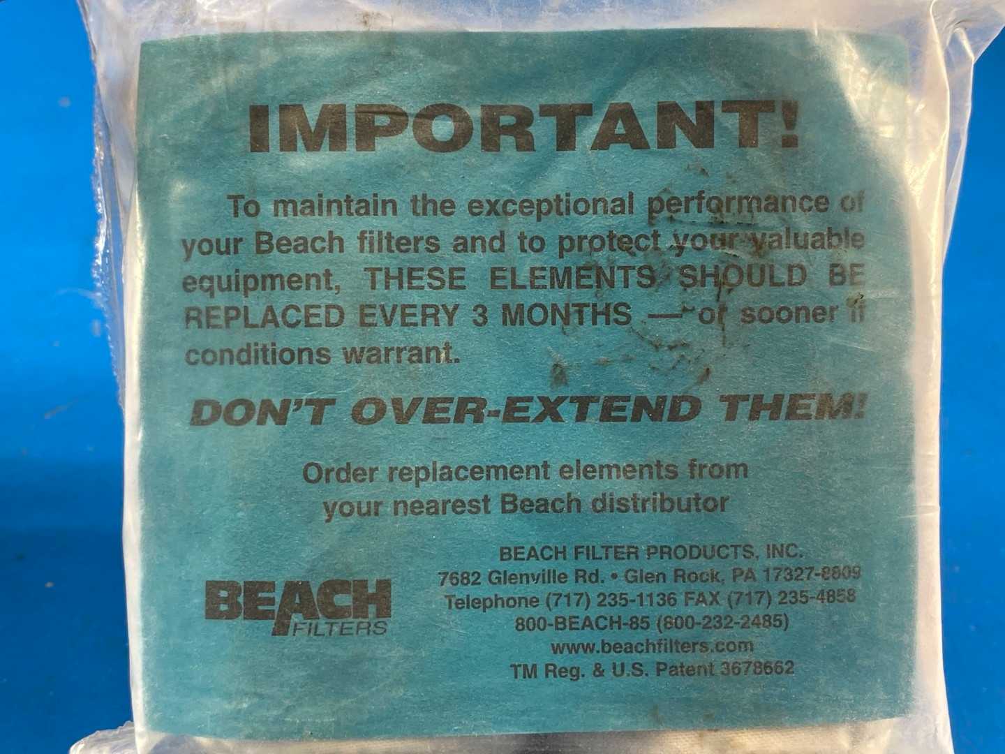 Beach Filters EL65 Cylform Standard Desiccant Element