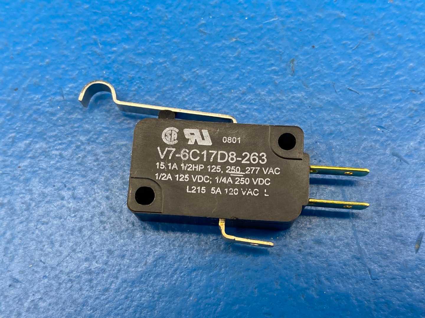 Honeywell V7-6C17D8-263 V7 Series MICRO SWITCH Premium Miniature Basic Switch, 15A, 125-277 VAC