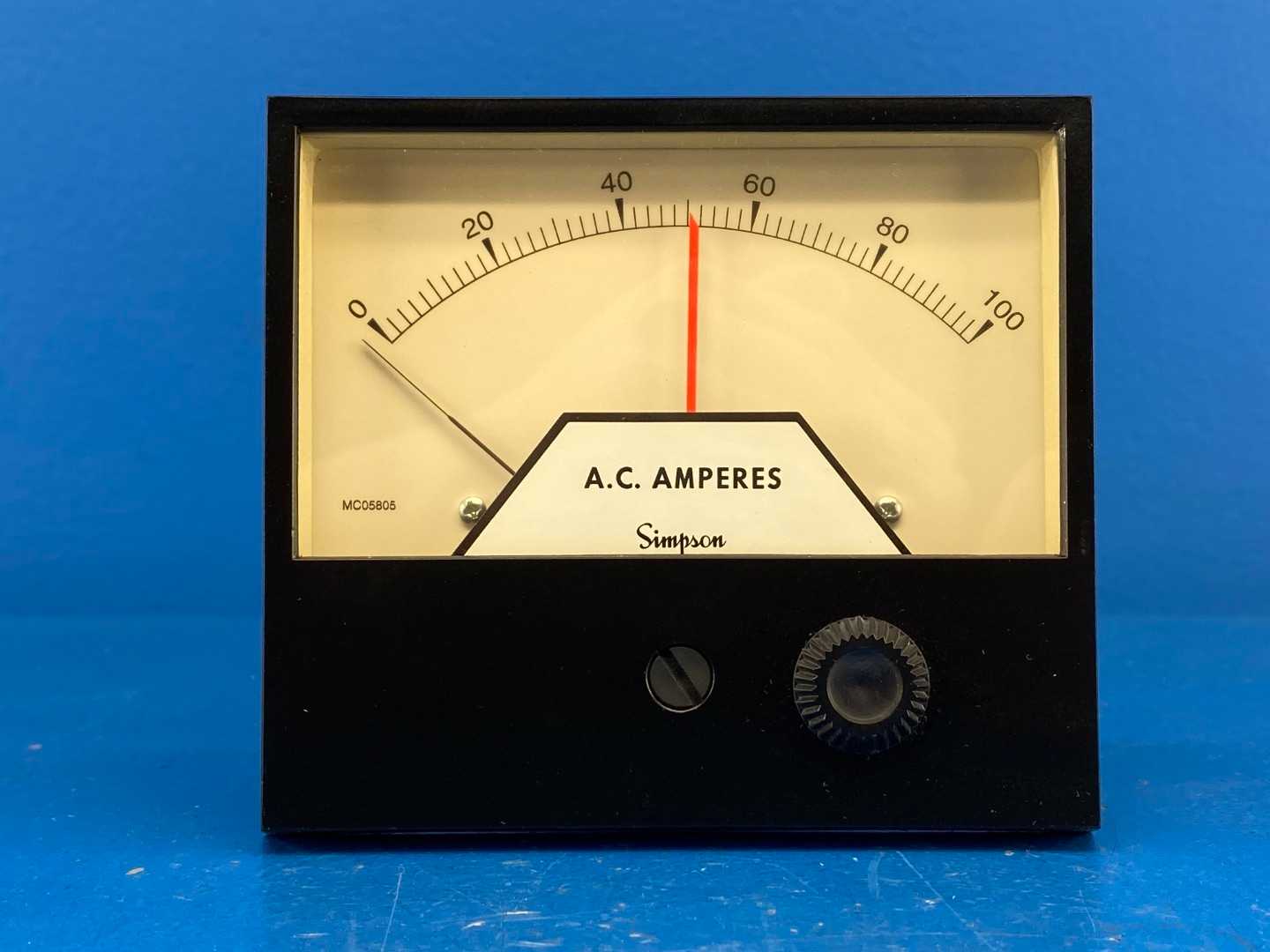 Simpson 3344AIXA Rugged Seal AC Ammeter Relay 0-100A Single Set Point 120V