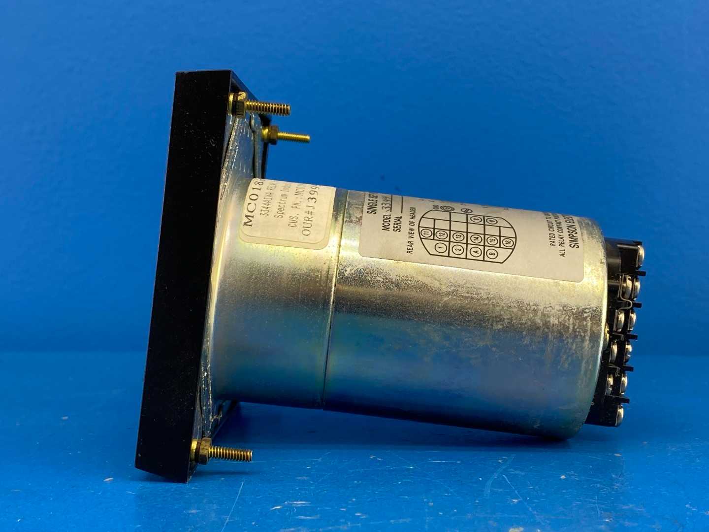 Simpson 3344AIXA Rugged Seal AC Ammeter Relay 0-100A Single Set Point 120V