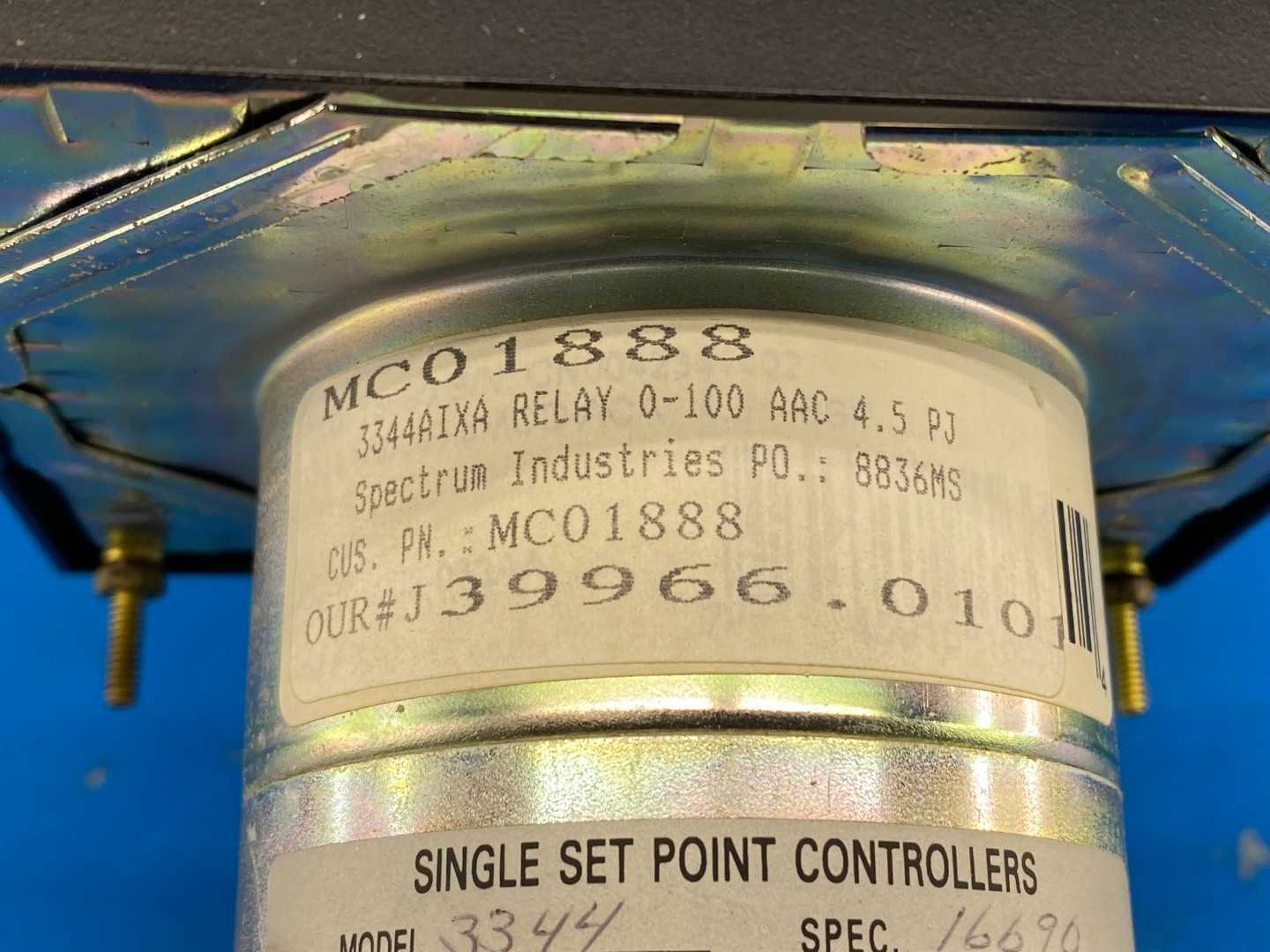 Simpson 3344AIXA Rugged Seal AC Ammeter Relay 0-100A Single Set Point 120V