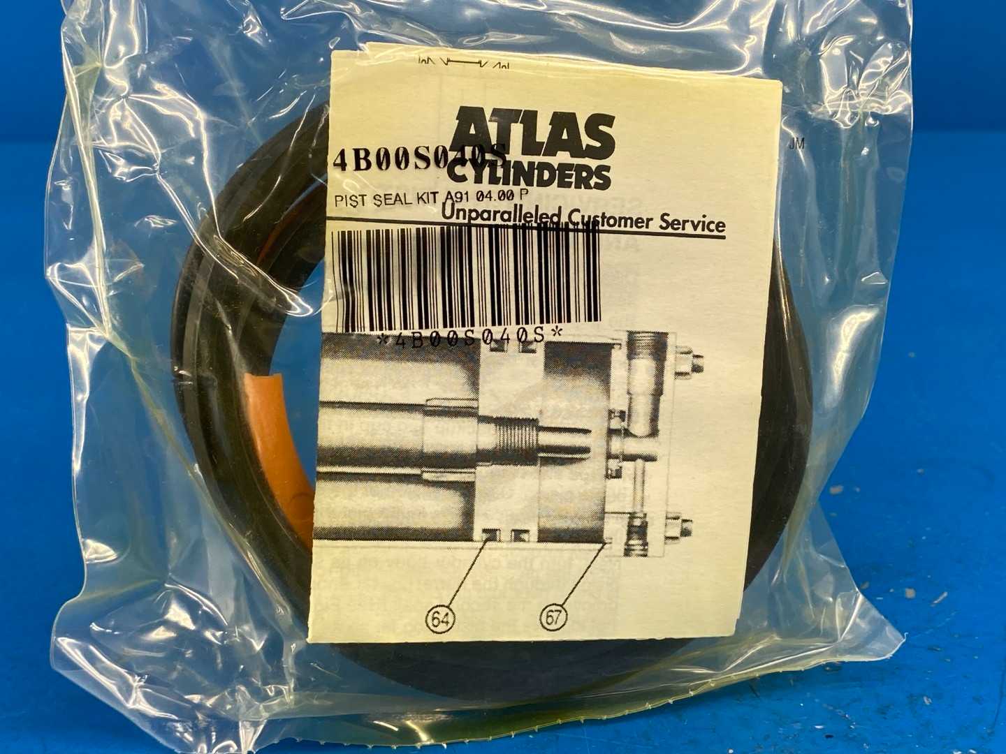 Atlas Cylinders 4B00S040S, 4" A91 Piston Seal Kit