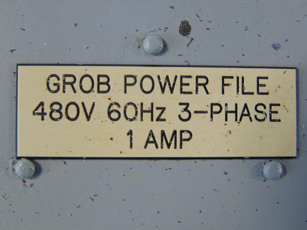 GROB FA-30 480V 60Hz 3PH, Heavy Duty Continous Filing Machine 