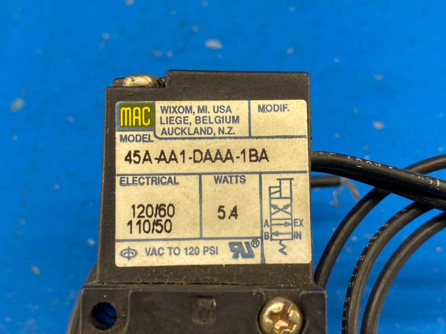 MAC 45A-AA1-DAAA-1BA, 20000 Action Automation & Control 003 (No Box)