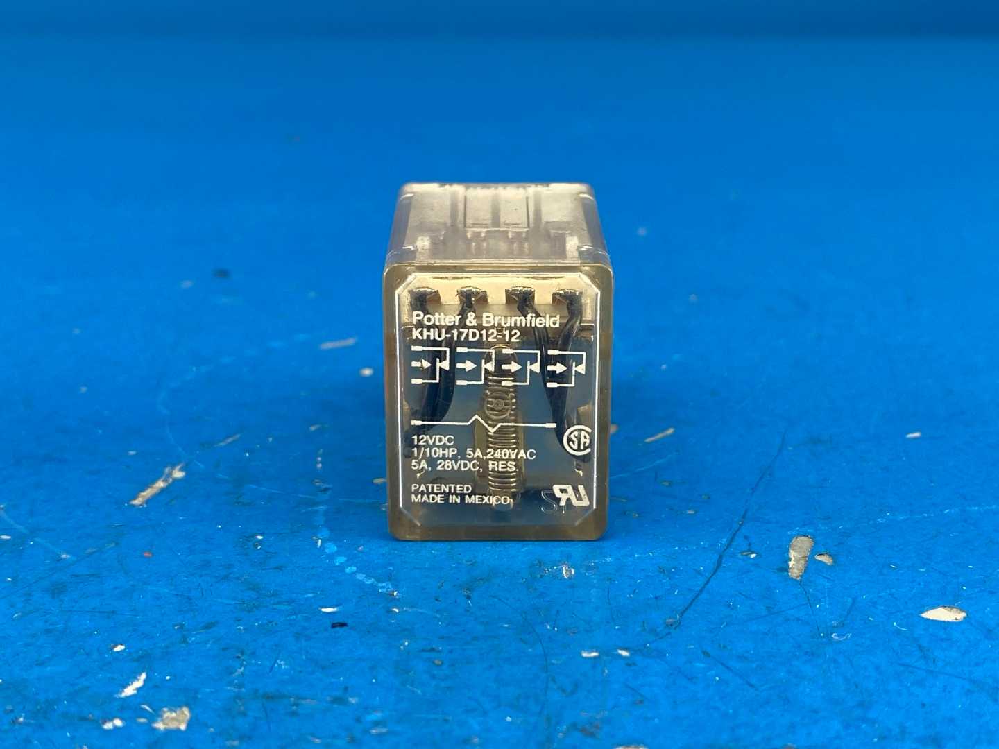 Potter & Brumfield KHU-17D12-12 4PDT Power Relay 5A 12VDC 1/10HP Coil AgCdO