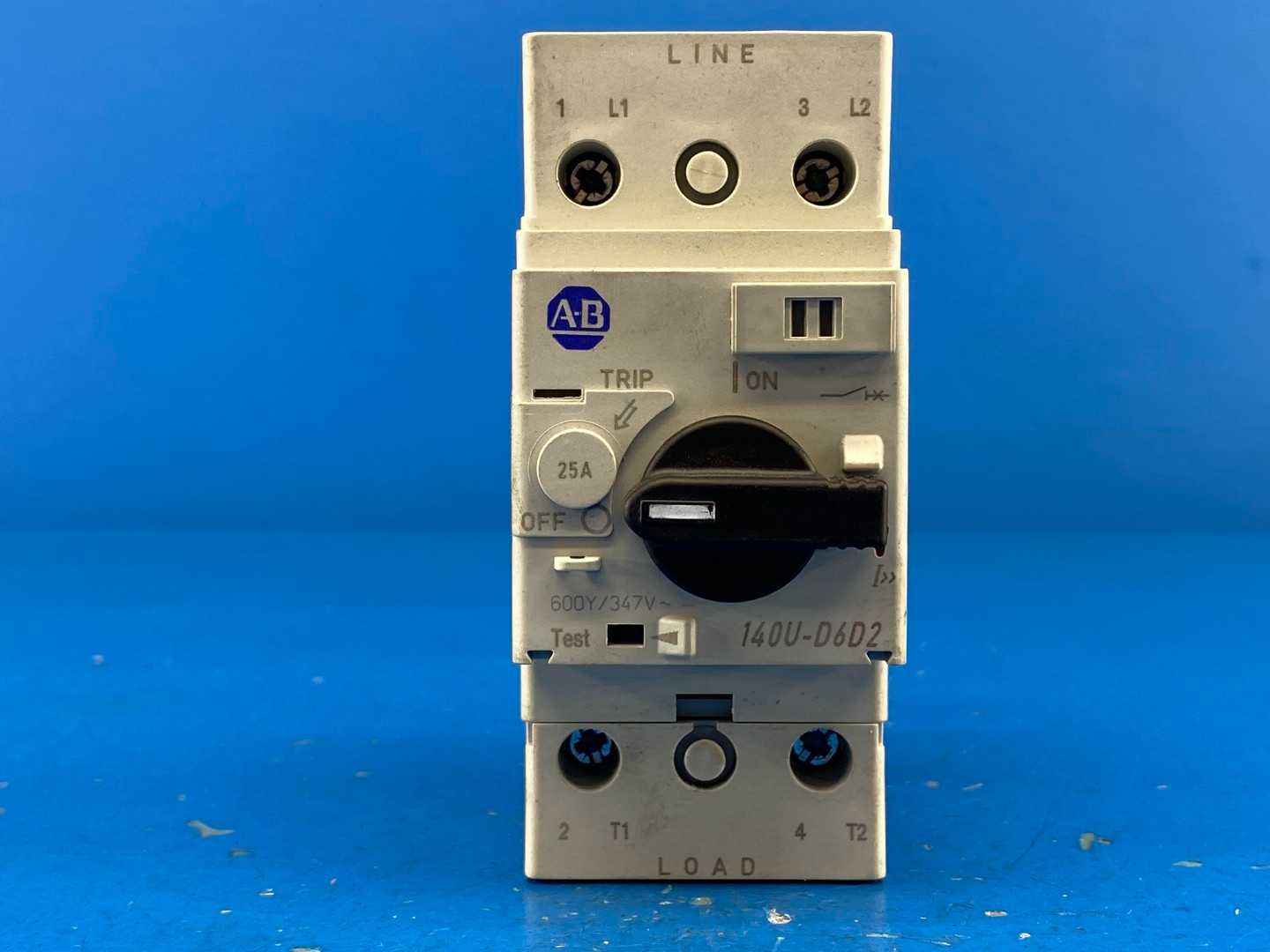 Allen-Bradley 140U-D6D2-C25 Molded Case Circuit Breaker 25A 277/480V Uimp. 6kV 50/60Hz IEC / EN 60947-2-4-1 Series A