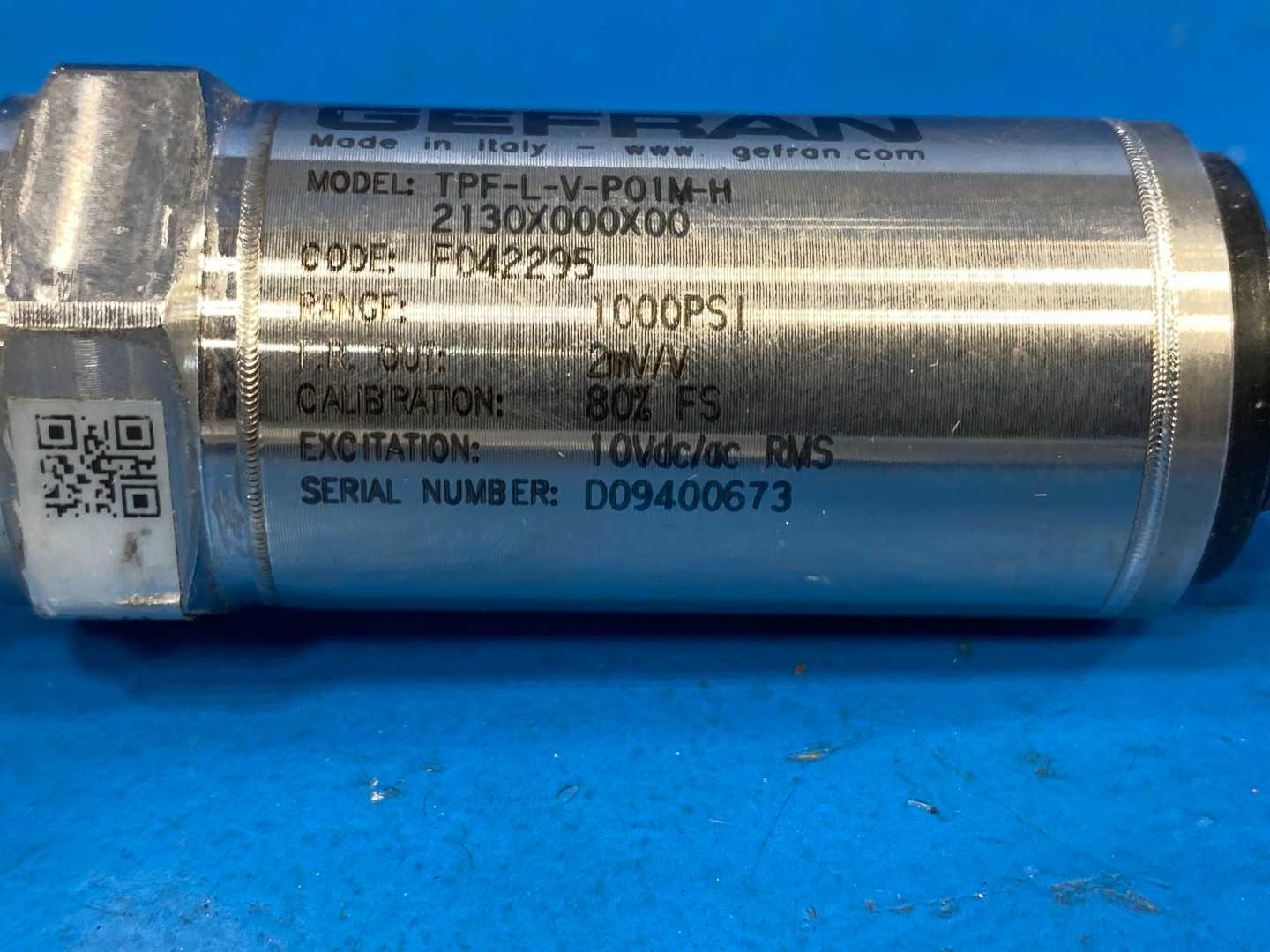 GERFRAN. TPF-L-V-P01M-H 2130X000X00 Flush Diaphragm Pressure Transducer 1000 PSI, 2mV/V, 80% FS Calibration 10VDC/AC 
