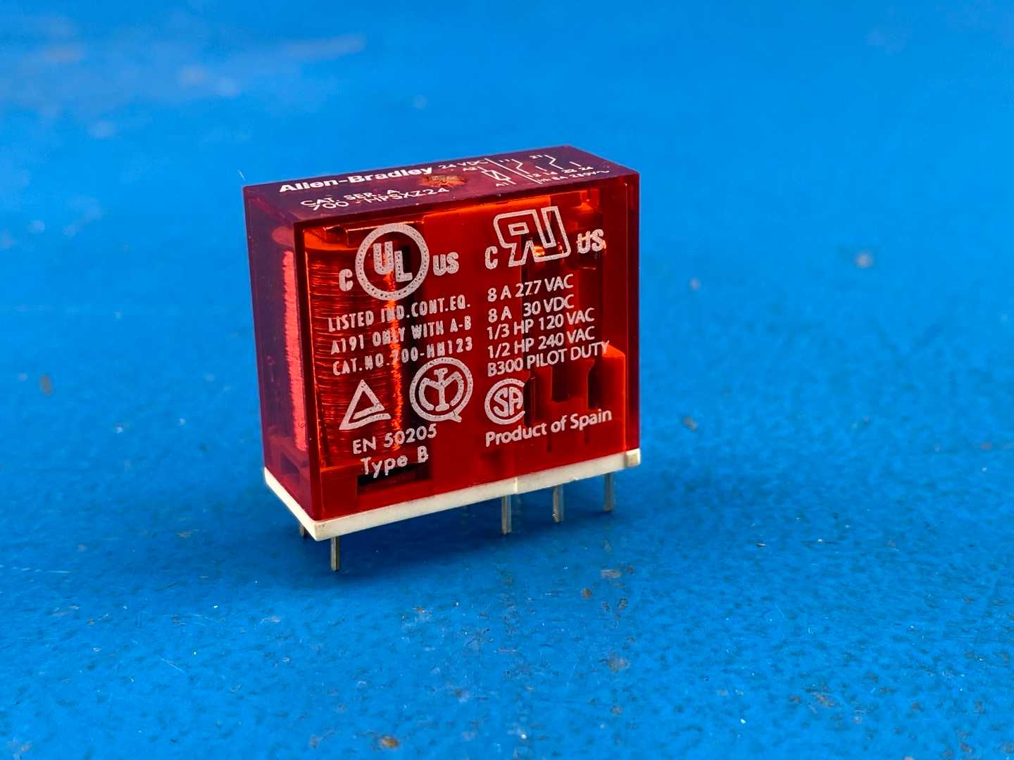 Allen-Bradley 700-HPSXZ24 General Purpose PCB Pin Style Safety Control Relay 8A 24V DC Series A