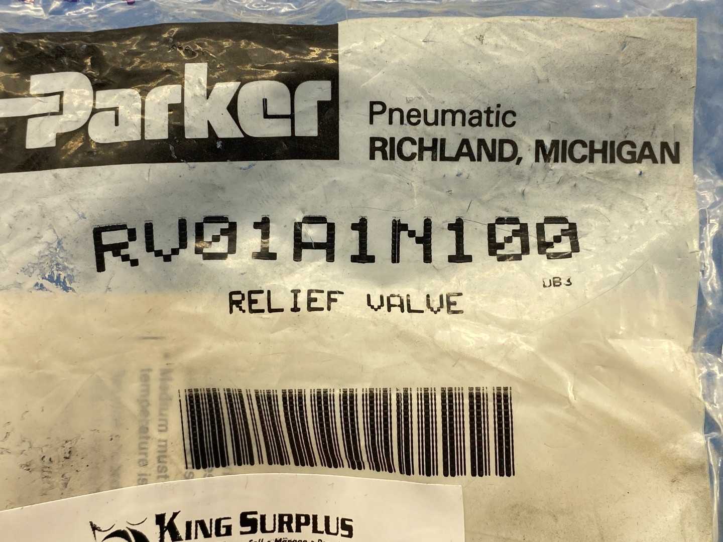 Parker RV01A1N100 1/4"NPT Male P=50-200PSI Compact Relief Valve