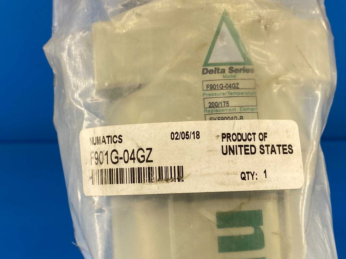 Numatics Delta Series F901G-04GZ Premium Filter w/ 3micron Particulate Element 200 PSI