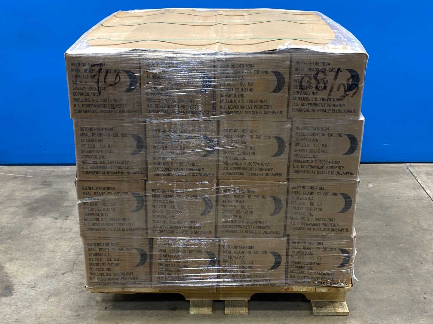 2025 MRE 1 Pallet 48 Cases (12 meals per case) MRE U.S. Military Ready to Eat Meals (1 Pallet) Case A&B  2025 Expiration
