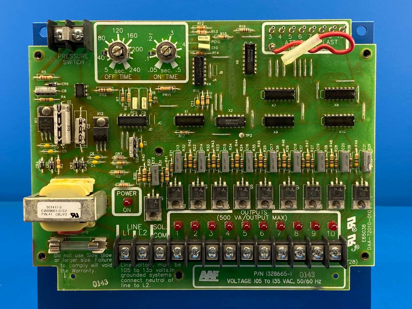 Ametek DAA-T2010-010 AAF Timer # 1328665-1 Pulse Timer Control Board 105-135VAC 50/60Hz