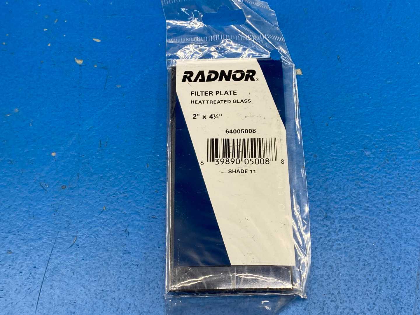 Radnor 64005008, 2"x 4-1/4" Shade 11 Filter Plate, Heat Treated Glass