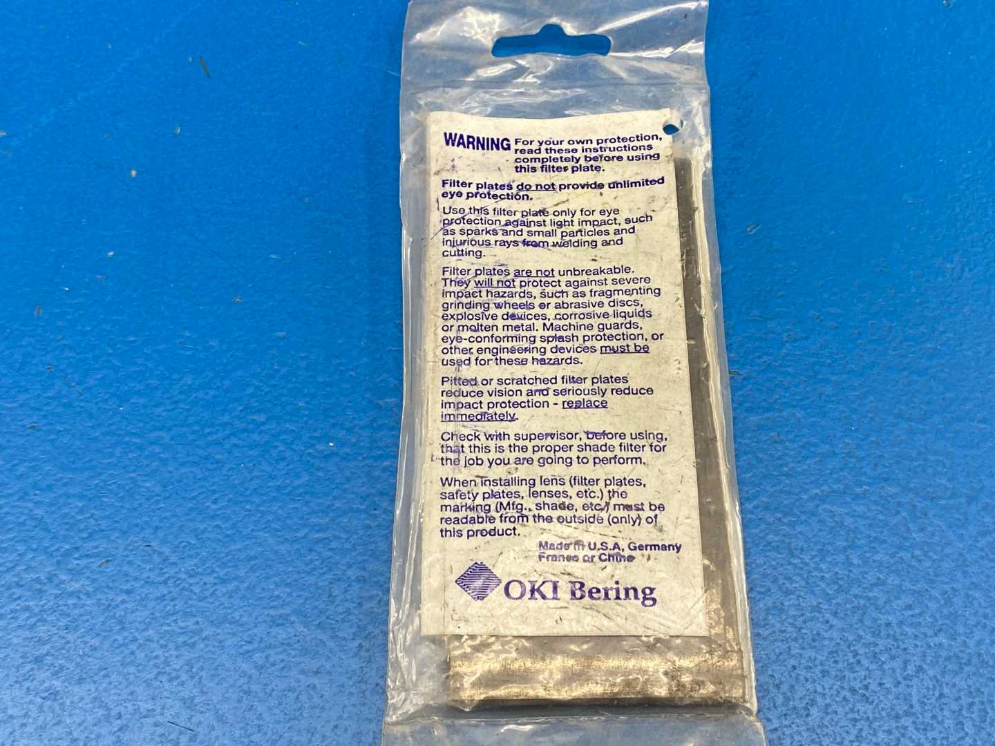 OKI Bering 932-105 SHADE 11, 2"x 4-1/4" Filter Plate Heat Treated Glass