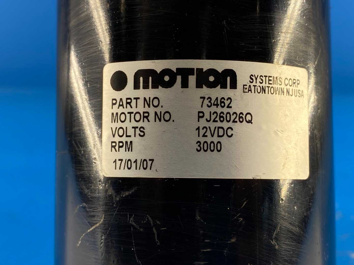 Motion Systems 73462 DC Gearmotor PJ26026Q with Actuator Output Shaft 12VDC 3000RPM