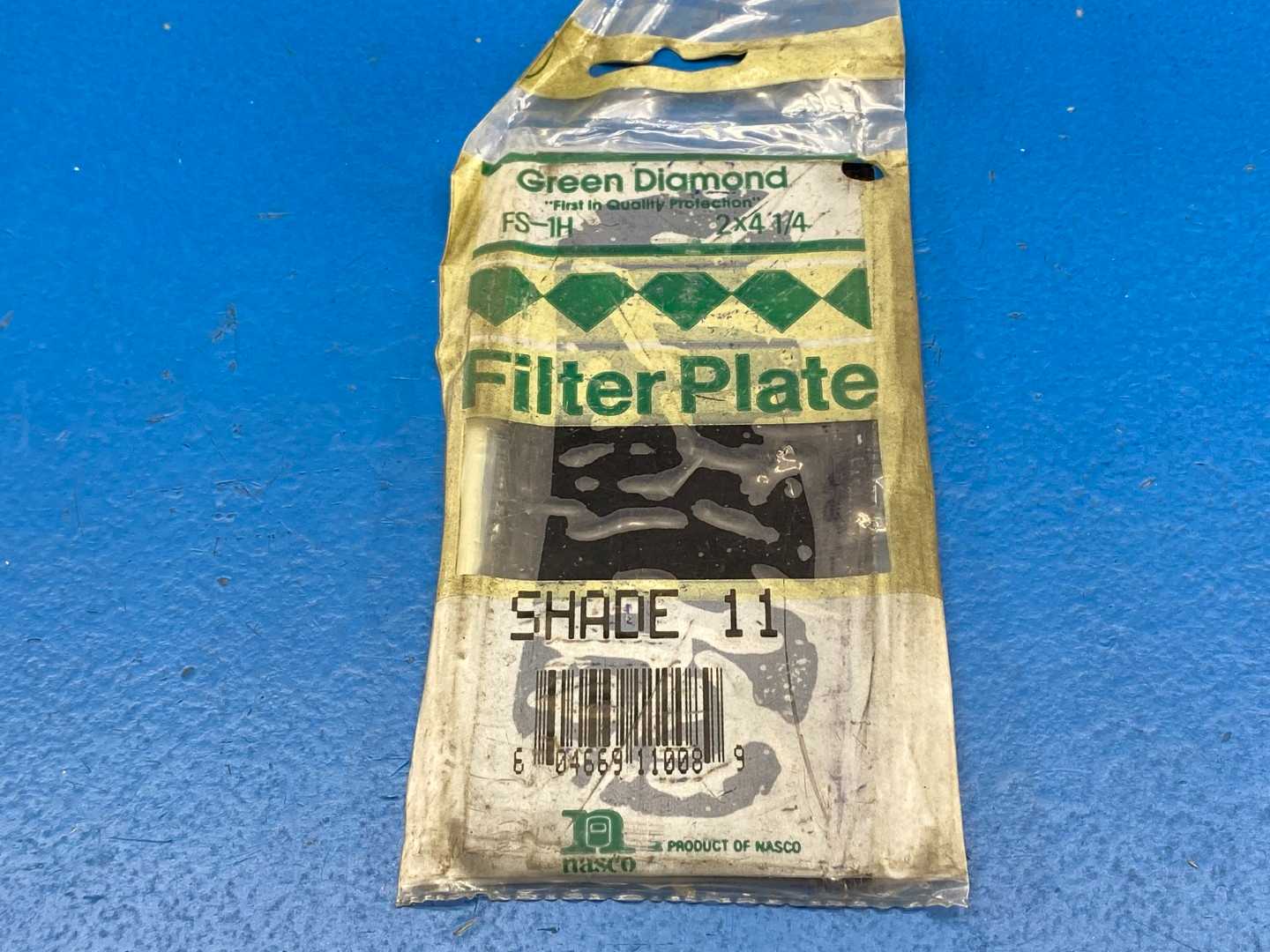 Green Diamond FS-1H, Shade 11, 2"x 4-1/4" Filter Plate Heat Treated Glass