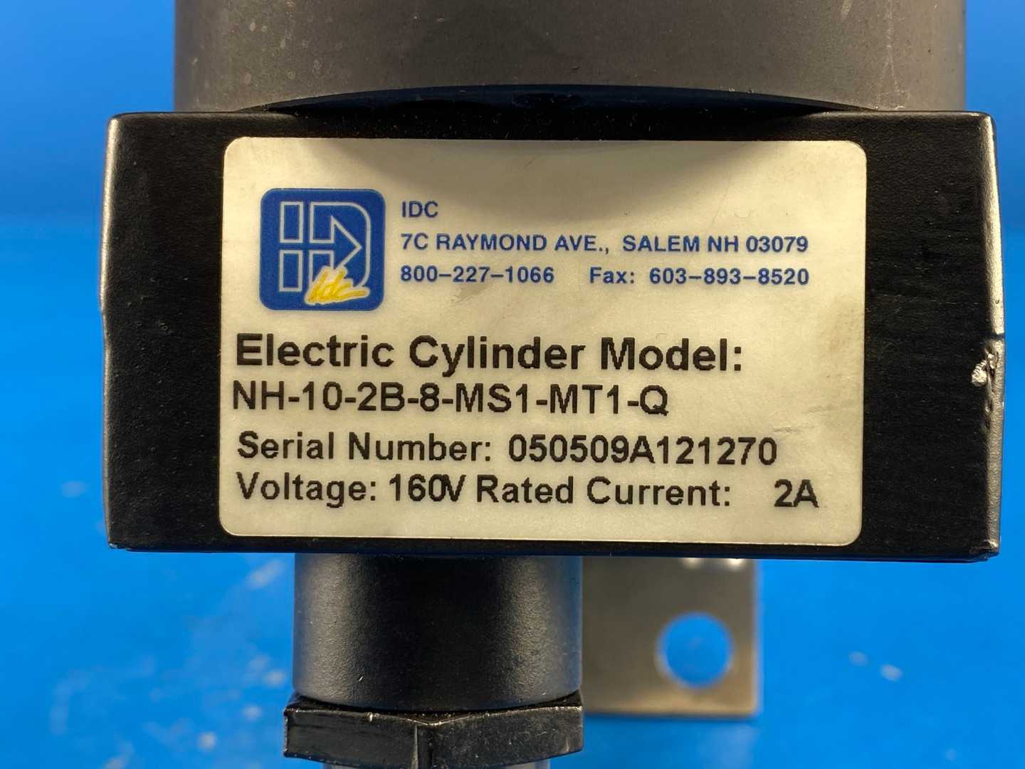IDC Electric Cylinder NH-10-2B-8-MS1-MT1-Q N series Electrical Cylinder 8" Stroke 160V 2A