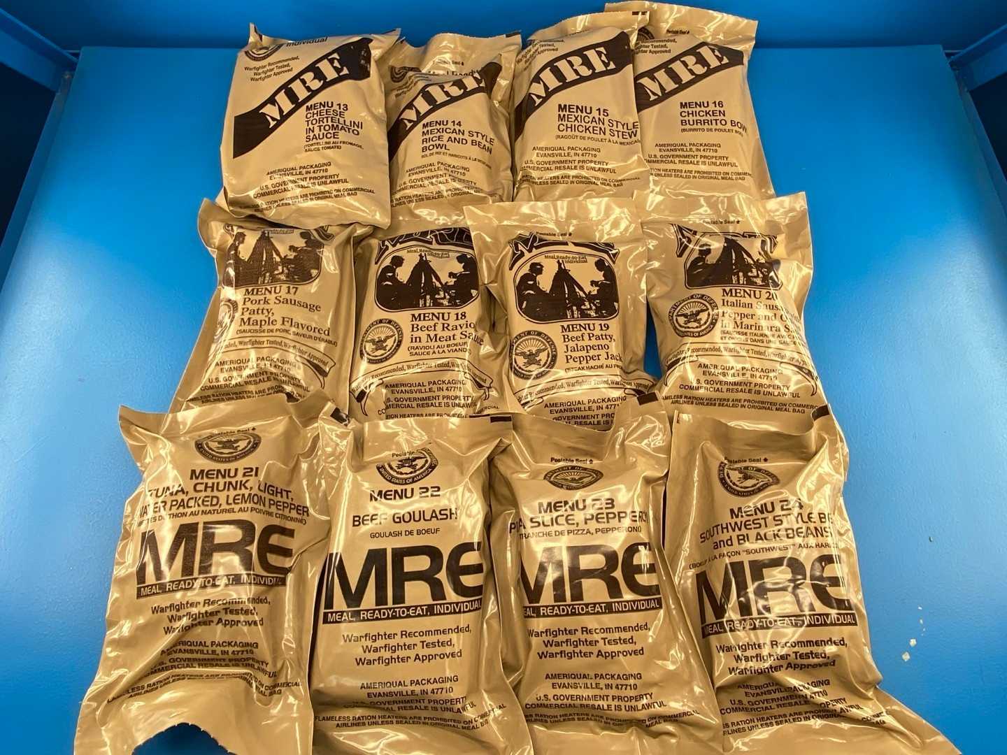 7.25 (10.16 Insp. Extension) MRE Case (12 Pack) U.S. Military Genuine Ready to Eat Meals Case A or B (Varies)