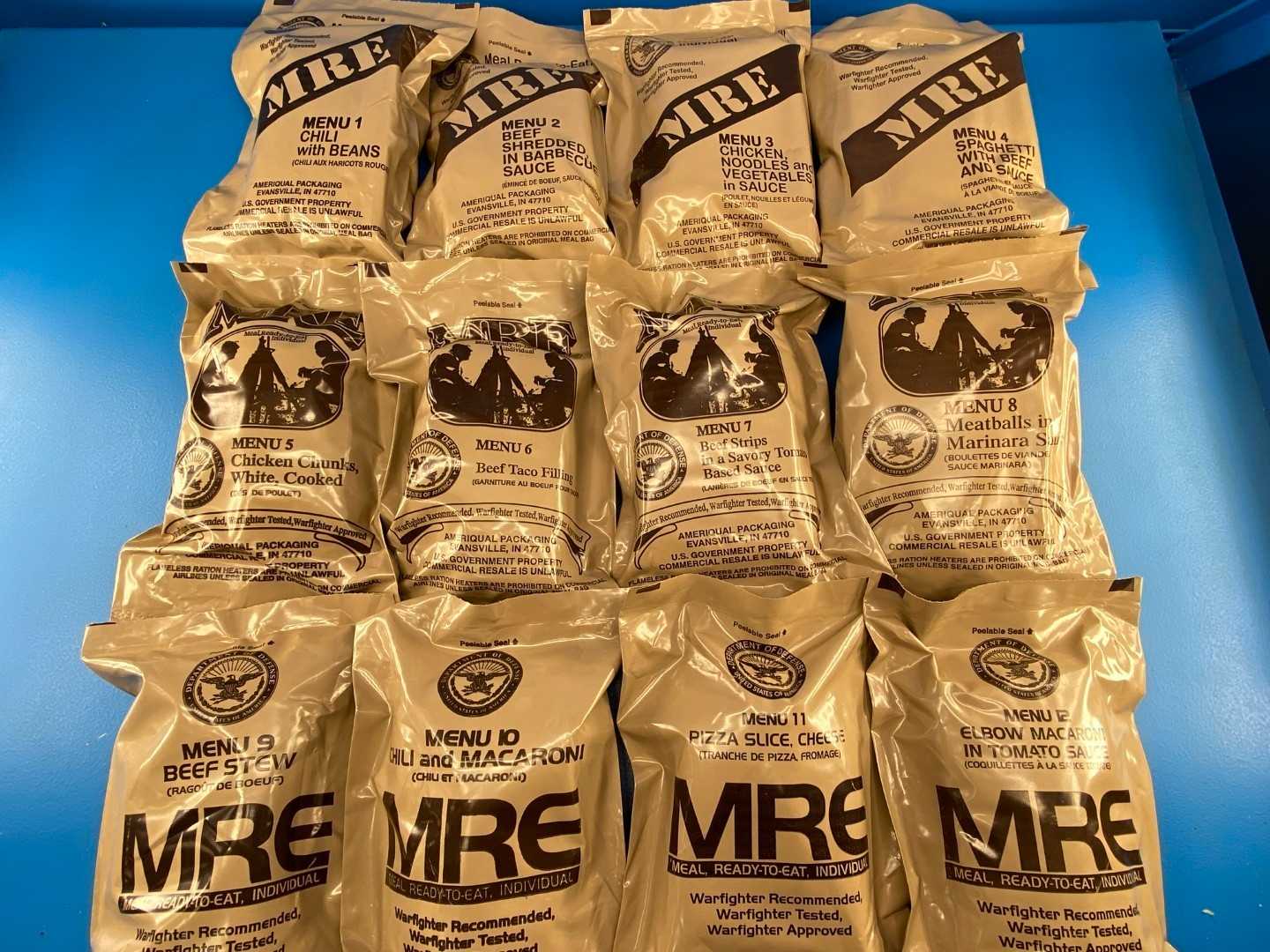 6.25 (10.16 Insp. Extension) MRE Case (12 Pack) U.S. Military Genuine Ready to Eat Meals Case A or B (Varies)