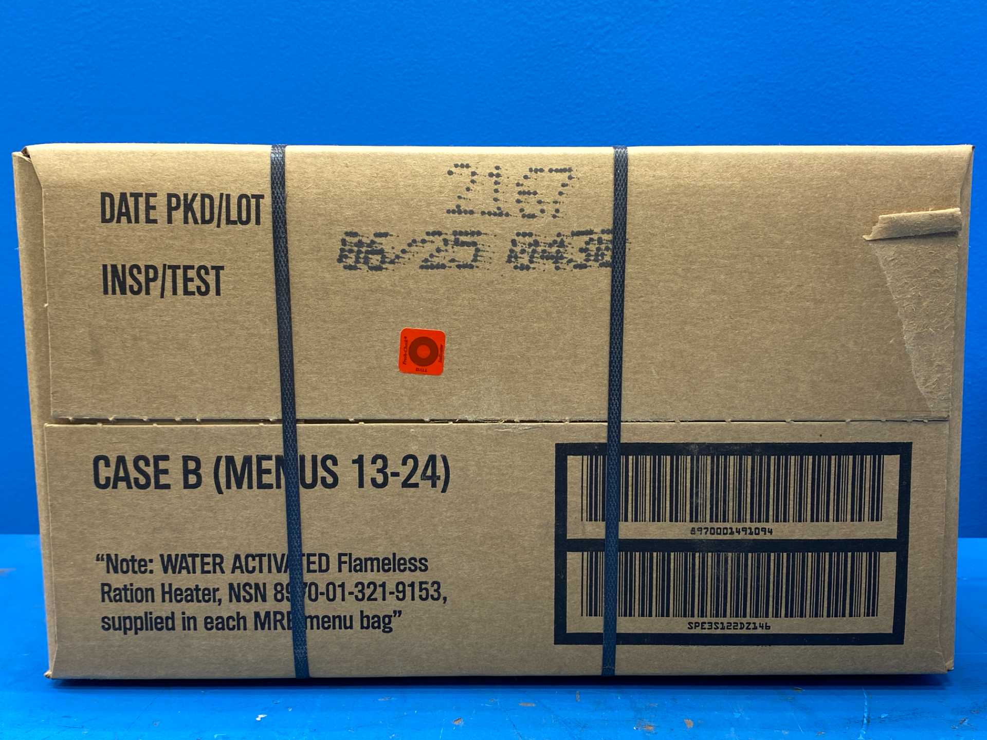 6.25 (10.16 Insp. Extension) 1 Pallet U.S. Military MRE - Case A&B MRE 48 Cases (12 meals per case) Ready to Eat Meals