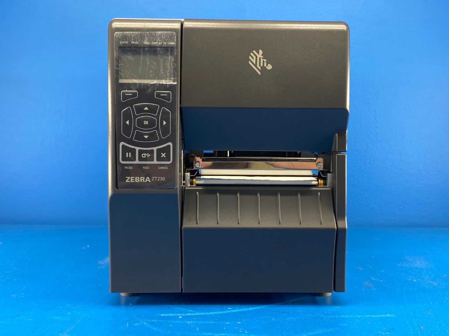 ZEBRA ZT230 Thermal Transfer and Direct Thermal Industrial Monochrome Barcode Label Printer 4" Print Width, 203 DPI