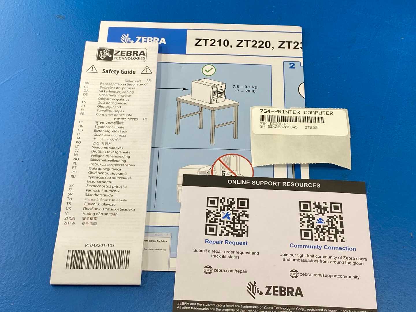 ZEBRA ZT230 Thermal Transfer and Direct Thermal Industrial Monochrome Barcode Label Printer 4" Print Width, 203 DPI