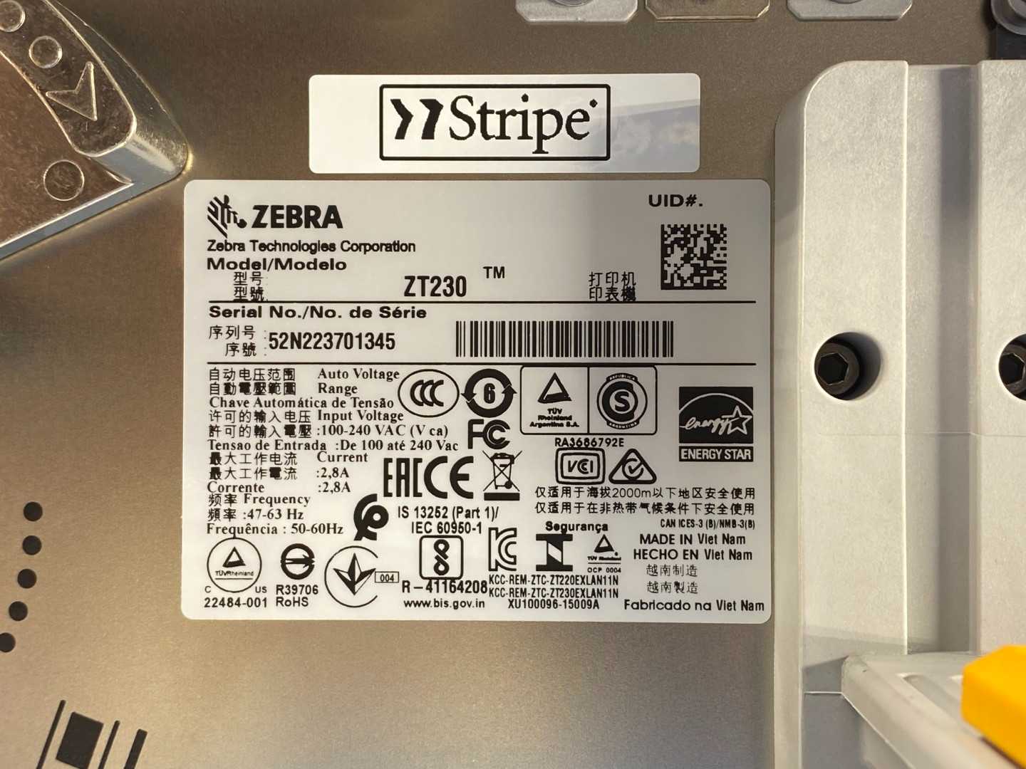 ZEBRA ZT230 Thermal Transfer and Direct Thermal Industrial Monochrome Barcode Label Printer 4" Print Width, 203 DPI