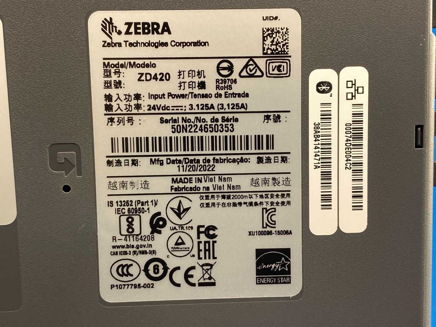 ZEBRA ZD420 Thermal Transfer Printer